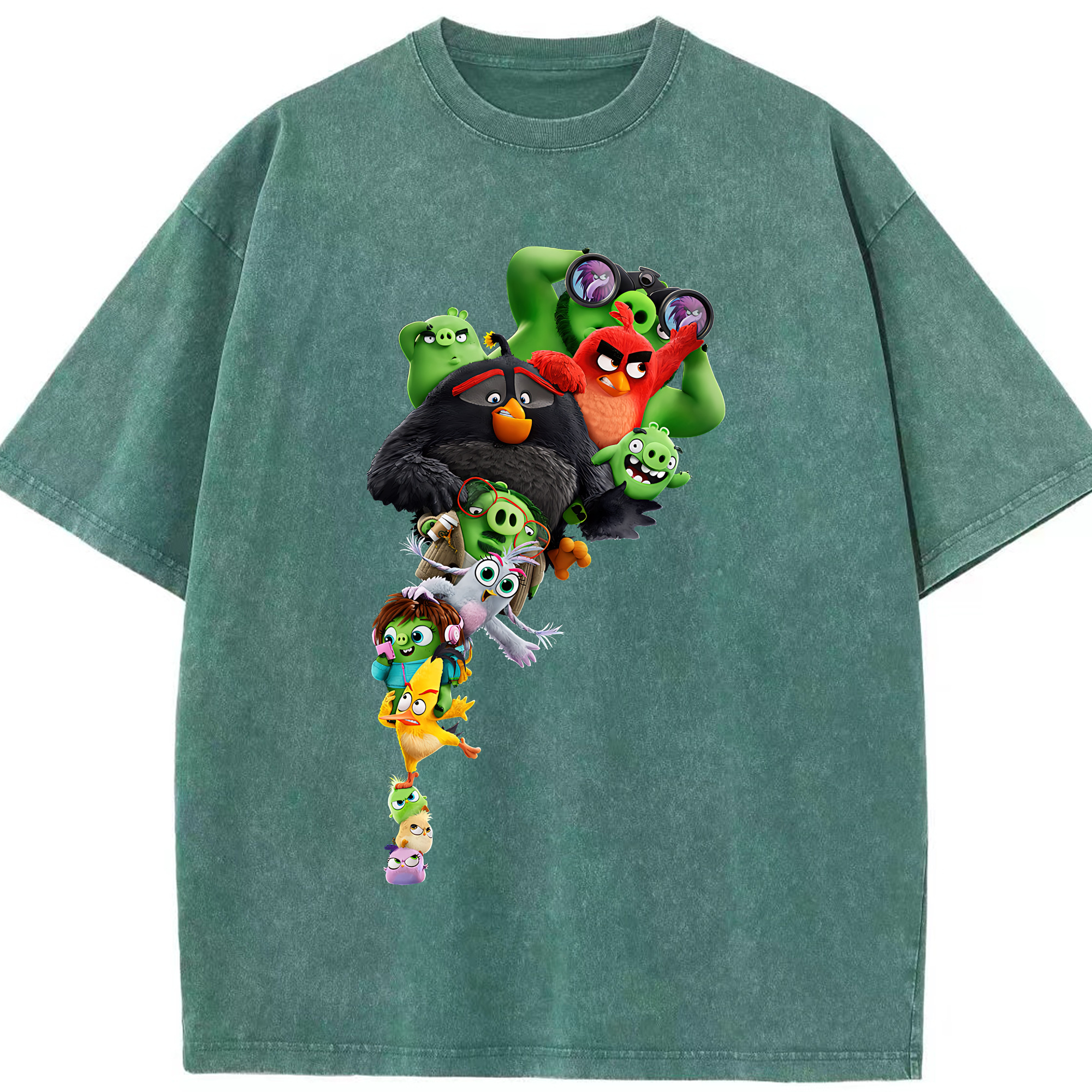 （画像用） Angry Birds アングリーバード 綿100% ヴィンテージ風 半袖Tシャツ（フロントプリント）